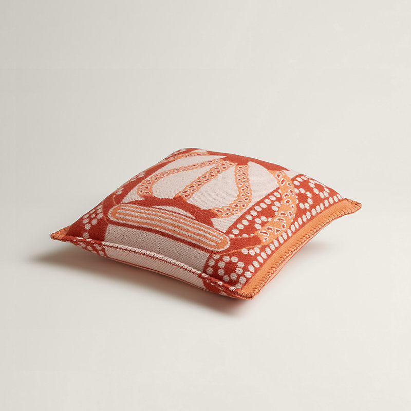 Fantaisie d'Etriers pillow - Orange | Hermès USA